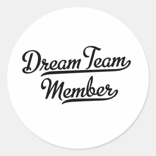 Dream Team Member Ronde Sticker (Voorkant)