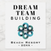 Dream Team - Teambuilding Bedrijfslogo Wijn Etiket (Enkel label)