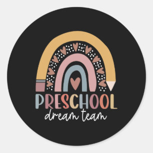Dream Team Terug naar School Docent Kinder Vrouwen Ronde Sticker