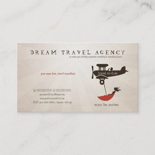 Dream Travel Agency carte de visite (Devant)