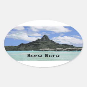 Dream Vacation Bora Bora Tahiti Atoll Formation Ovale Sticker