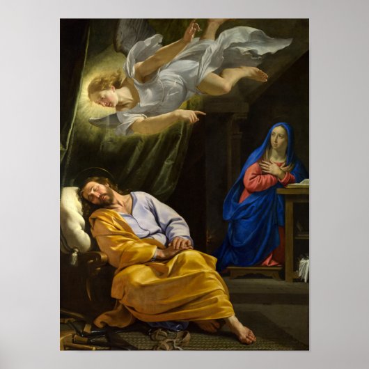 Dream van Sint-Joseph van Philippe de Champaigne Poster (Voorkant)