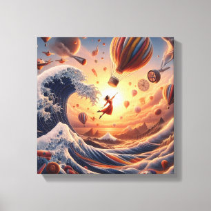 Dream Weaver's Journey: Fantasy-luchtballonnen Canvas Afdruk