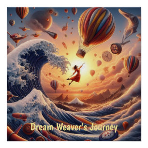 Dream Weaver's Journey: Fantasy-luchtballonnen Perfect Poster