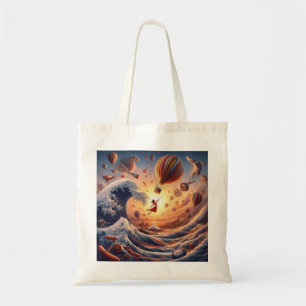 Dream Weaver's Journey: Fantasy-luchtballonnen Tote Bag
