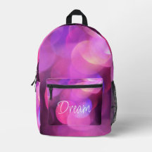 "Dream" White Script, Paarse Sparkles