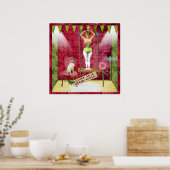 Dream World  Funky Ballerina Veranderde Kunst Poster (Keuken)