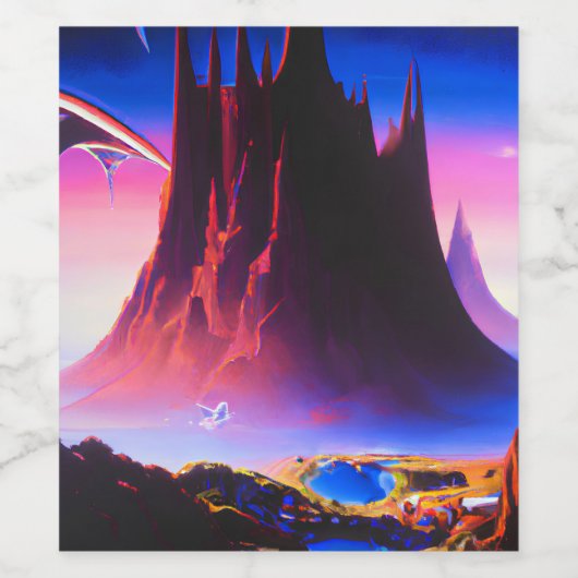 Dream World olieverfschilderij Wijn Etiket (Enkel label)