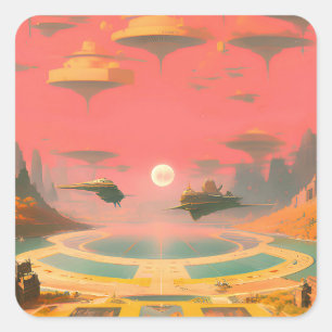 Dream World Vierkante Sticker