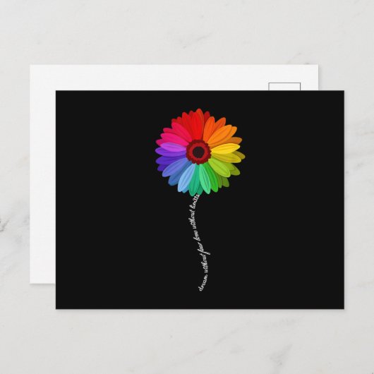 Dream zonder angst liefde zonder grenzen regenboog briefkaart (Voorkant / Achterkant)