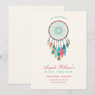 Dreamcatcher-baby shower kaart