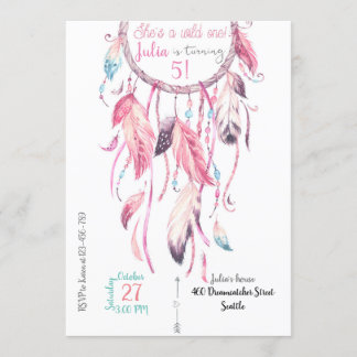 Dreamcatcher Birthday Invitation Kaart