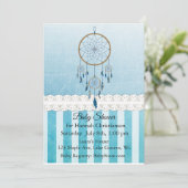 Dreamcatcher Blue Boy's Baby Shower Invitations (Debout devant)