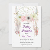 Dreamcatcher Bohemianism Baby shower Invitation (Devant)