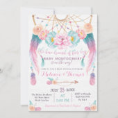 Dreamcatcher Boho Baby shower Invitation Tribal (Devant)