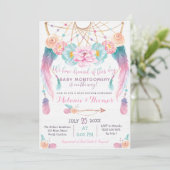 Dreamcatcher Boho Baby shower Invitation Tribal (Debout devant)