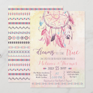 Dreamcatcher Boho Bruids Douche Uitnodiging Tribal