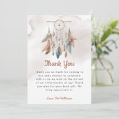 Dreamcatcher Boho Pastel Baby Show Carte de remerc (Debout devant)