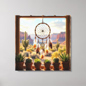 Dreamcatcher, Desert Canyons, Cacti  Canvas Afdruk (Voorkant)