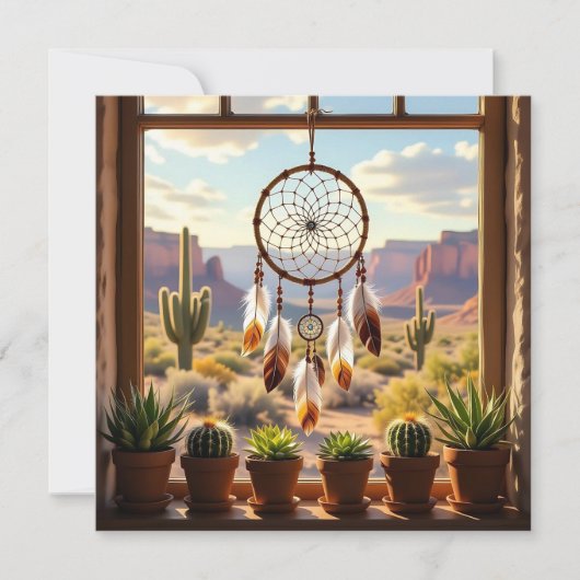 Dreamcatcher, Desert Canyons, Cacti   Feestdagenkaart (Voorkant)
