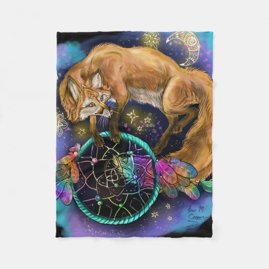 DreamCatcher Fox Fleece Deken (Voorkant)