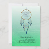 Dreamcatcher Green Boy's Baby Douche Uitnodigingen (Achterkant)