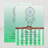 Dreamcatcher Green Boy's Baby Douche Uitnodigingen (Voorkant / Achterkant)
