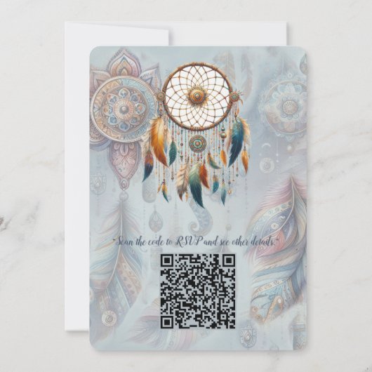 Dreamcatcher in een Boheems thema Kaart (Achterkant)