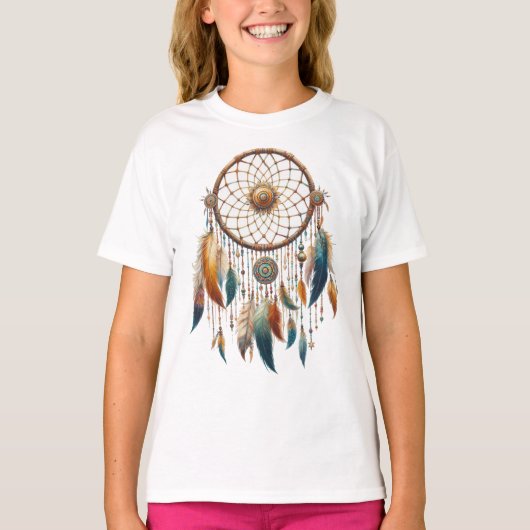 Dreamcatcher in een Boheems thema T-shirt (Voorkant)