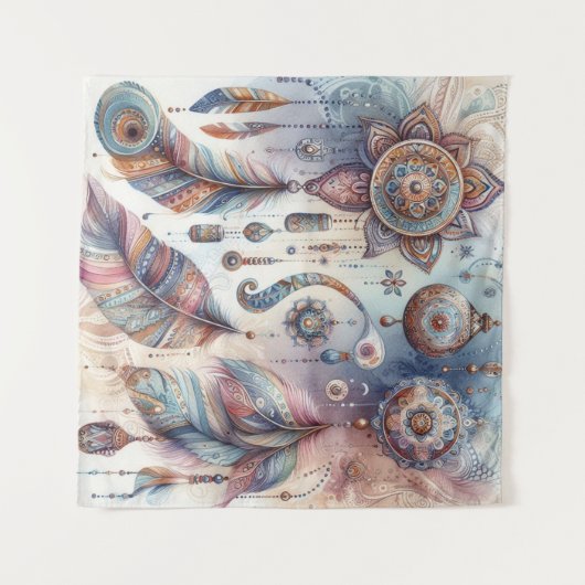 Dreamcatcher in een Boheems thema Wandkleed (Voorkant (horizontaal))