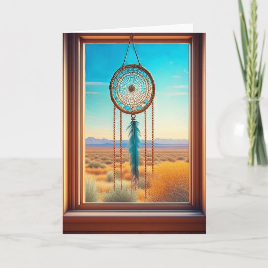 Dreamcatcher in een woestijnvenster kaart (Voorkant)