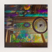 Dreamcatcher in Venster Paarse Boho Legpuzzel (Horizontaal)