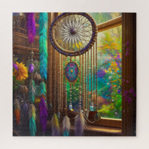  Dreamcatcher in Venster Paarse Boho Legpuzzel