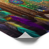  Dreamcatcher in Venster Paarse Boho Poster (Hoek)