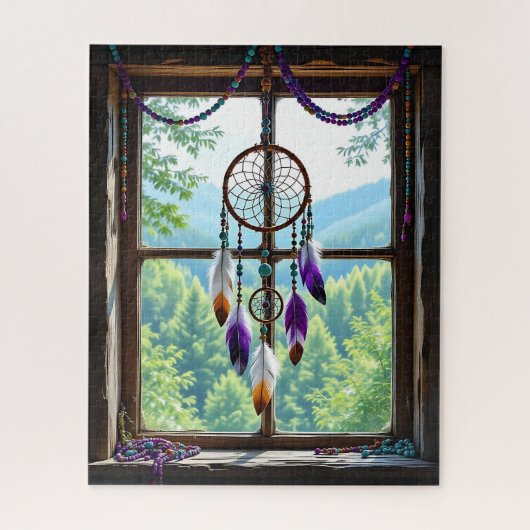 Dreamcatcher in Window | Boho Art Legpuzzel (Verticaal)
