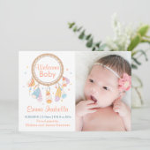 Dreamcatcher Nouveau bébé nouveau-né Faire-part de (Debout devant)
