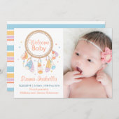 Dreamcatcher Nouveau bébé nouveau-né Faire-part de (Devant / Derrière)