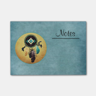 Dreamcatcher op een blauwe achtergrond post-it® notes