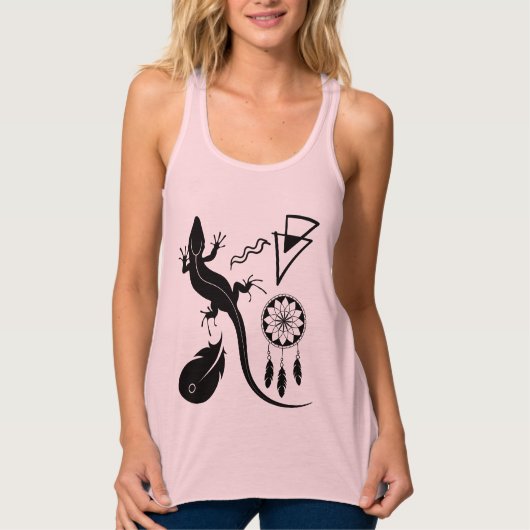 Dreamcatcher - Petroglyph Symbolen Zuidwest Tanktop (Voorkant)
