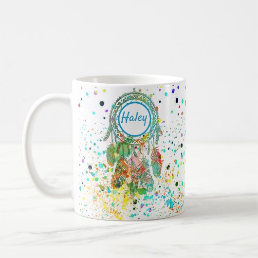Dreamcatcher splatter personalized  coffee mug koffiemok (Links)