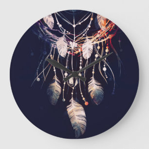 Dreamcatcher, takken, boho stijl, digitale kunst. grote klok