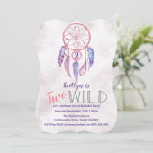 Dreamcatcher Two Wild 2nd Birthday Invitations (Debout devant)