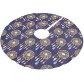 Dreamcatchers Feathers Waterverf Naadloze Textuur Kerstboom Rok (Gekanteld)