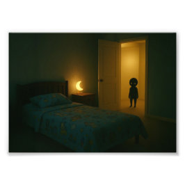 Dreamcore Slaapkamer met Entiteit – Liminal Space Foto Afdruk