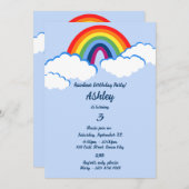 Dreamed 3e anniversaire Rainbow Party Invitation C (Devant / Derrière)