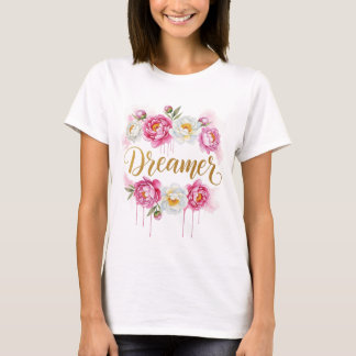 Dreamer Floral Waterverf T-Shirt – Elegant & Femi