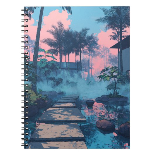 Dreamical Tropical Path Sunset Art Carnet (Devant)