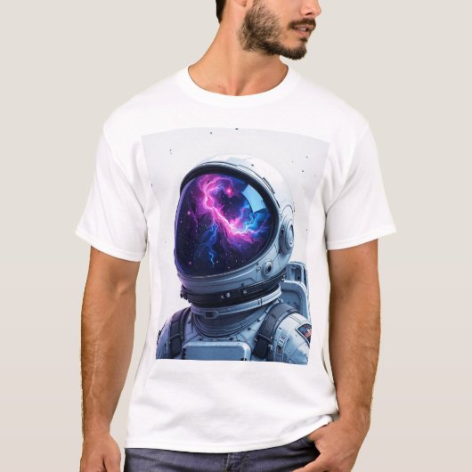 Dreaming Astronaut – Minimalistisch ruimte T-shirt (Voorkant)