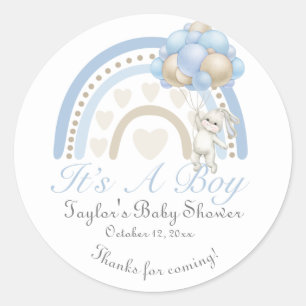 Dreaming Blue Het is een Baby shower voor jongens Ronde Sticker