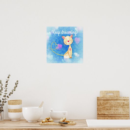Dreaming Cat Poster (Keuken)